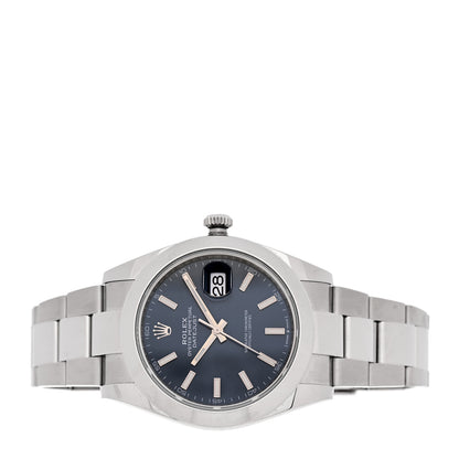 Rolex Stainless Steel 41mm Oyster Perpetual Datejust Watch Blue 126300 2 of 5
