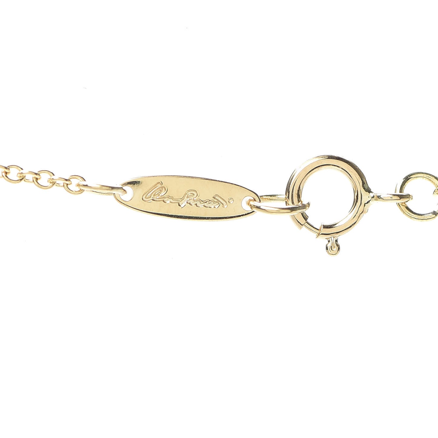 18K Yellow Gold 16mm Elsa Peretti Open Heart Pendant Necklace