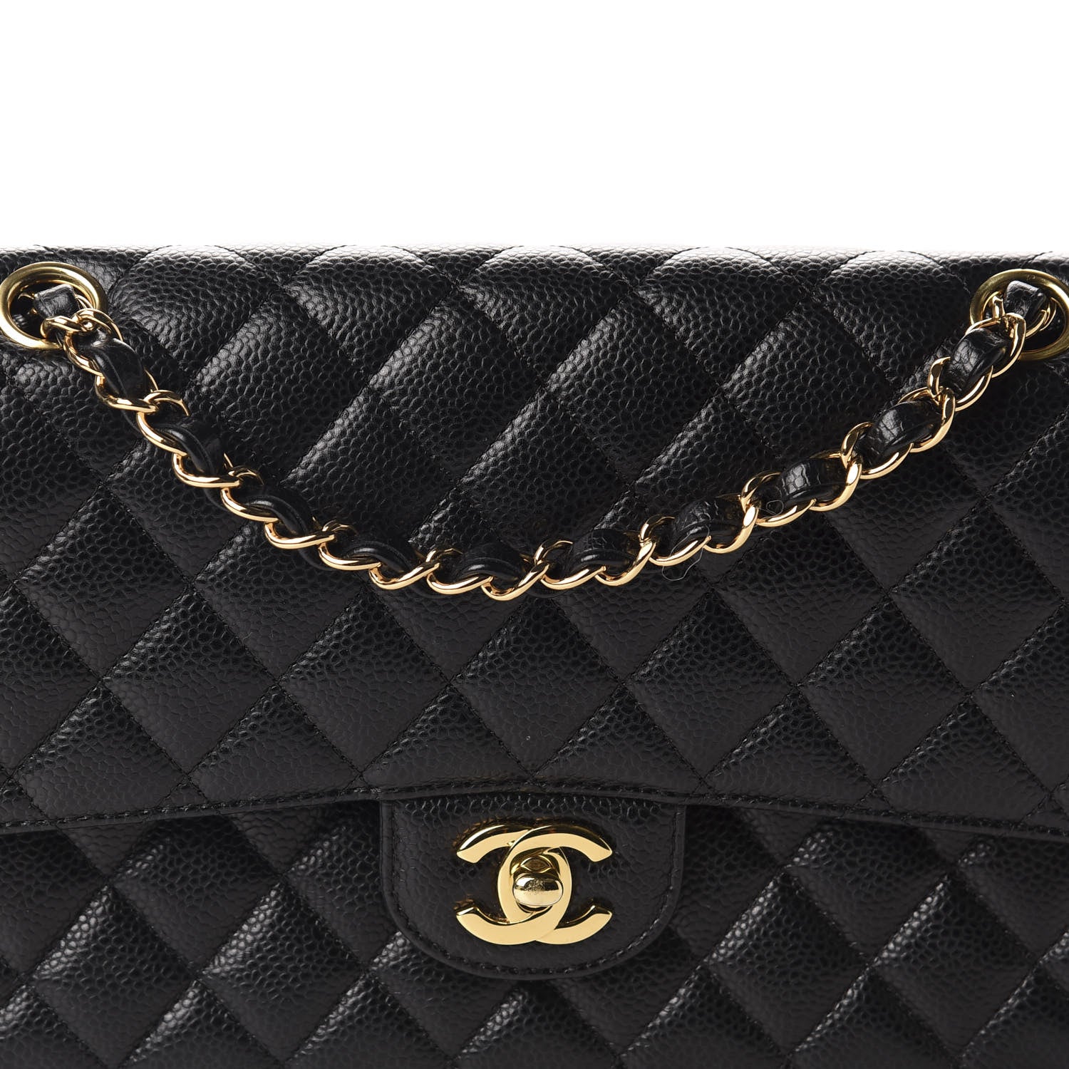 Chanel Caviar Quilted Medium Double Flap Black 10 of 11