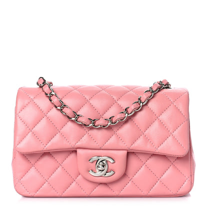 Chanel Lambskin Quilted Mini Rectangular Flap Pink 1 of 10