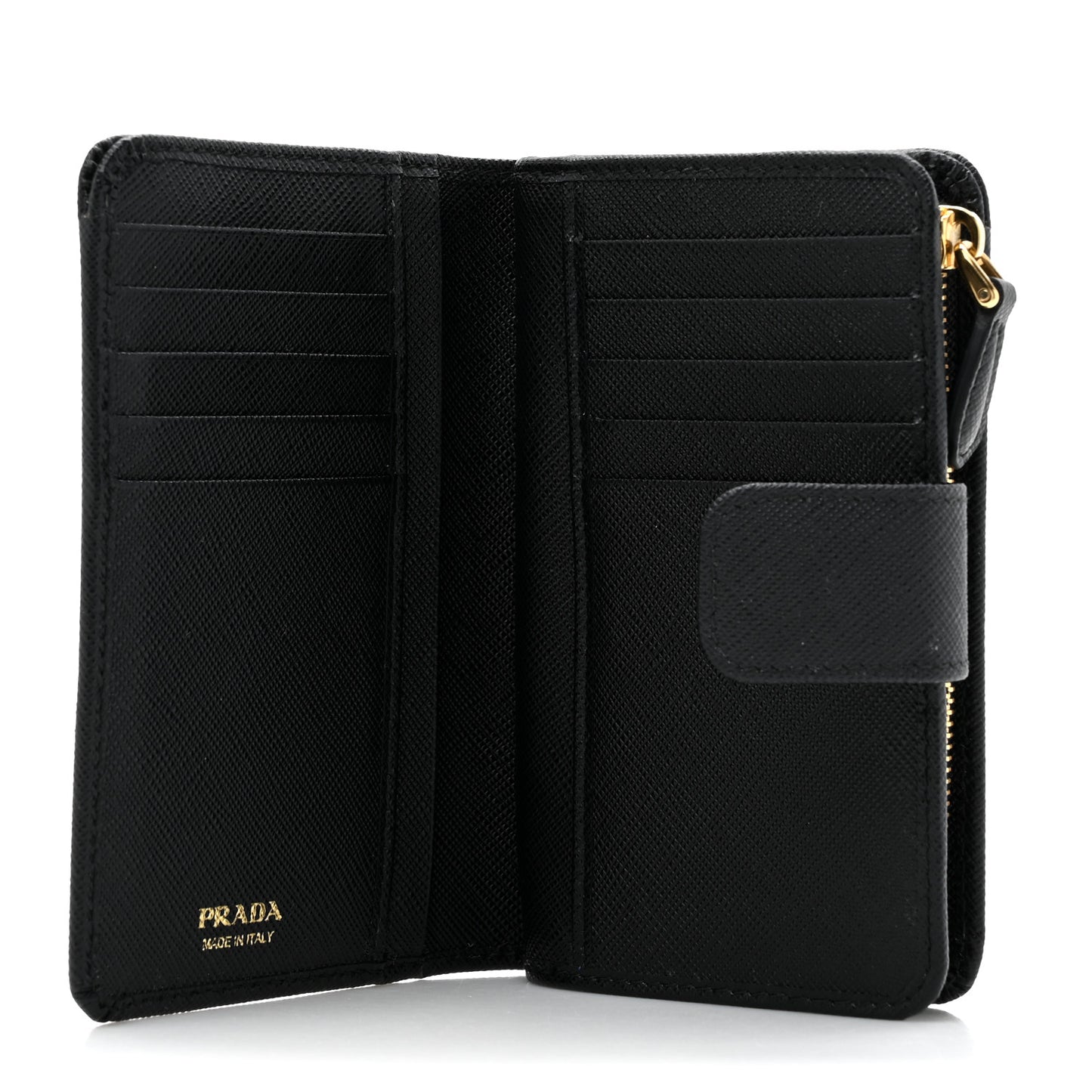 Saffiano Metal Compact Wallet Black