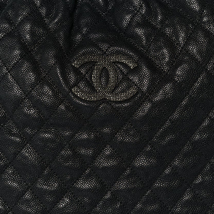 Chanel Distressed Glazed Caviar Quilted Large Elastic Tote Black 13 of 13