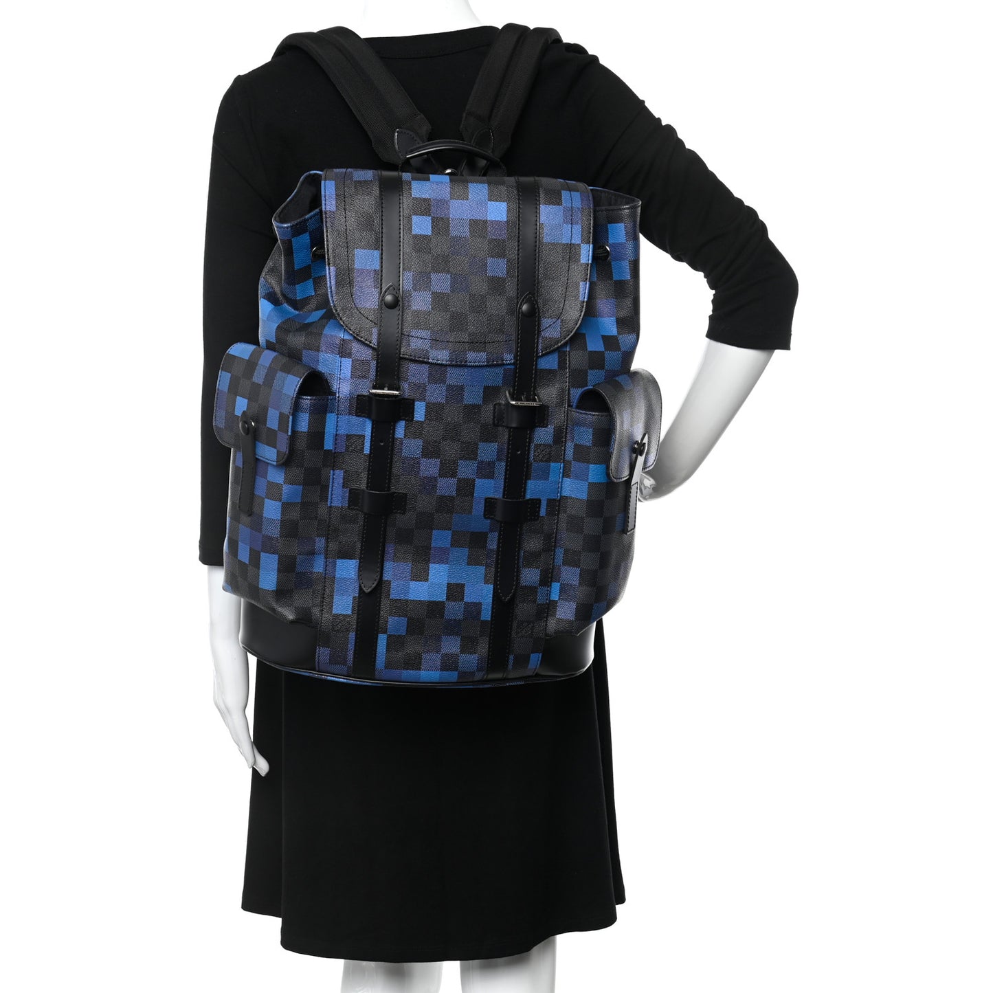 Damier Graphite Pixel Christopher PM Backpack Blue