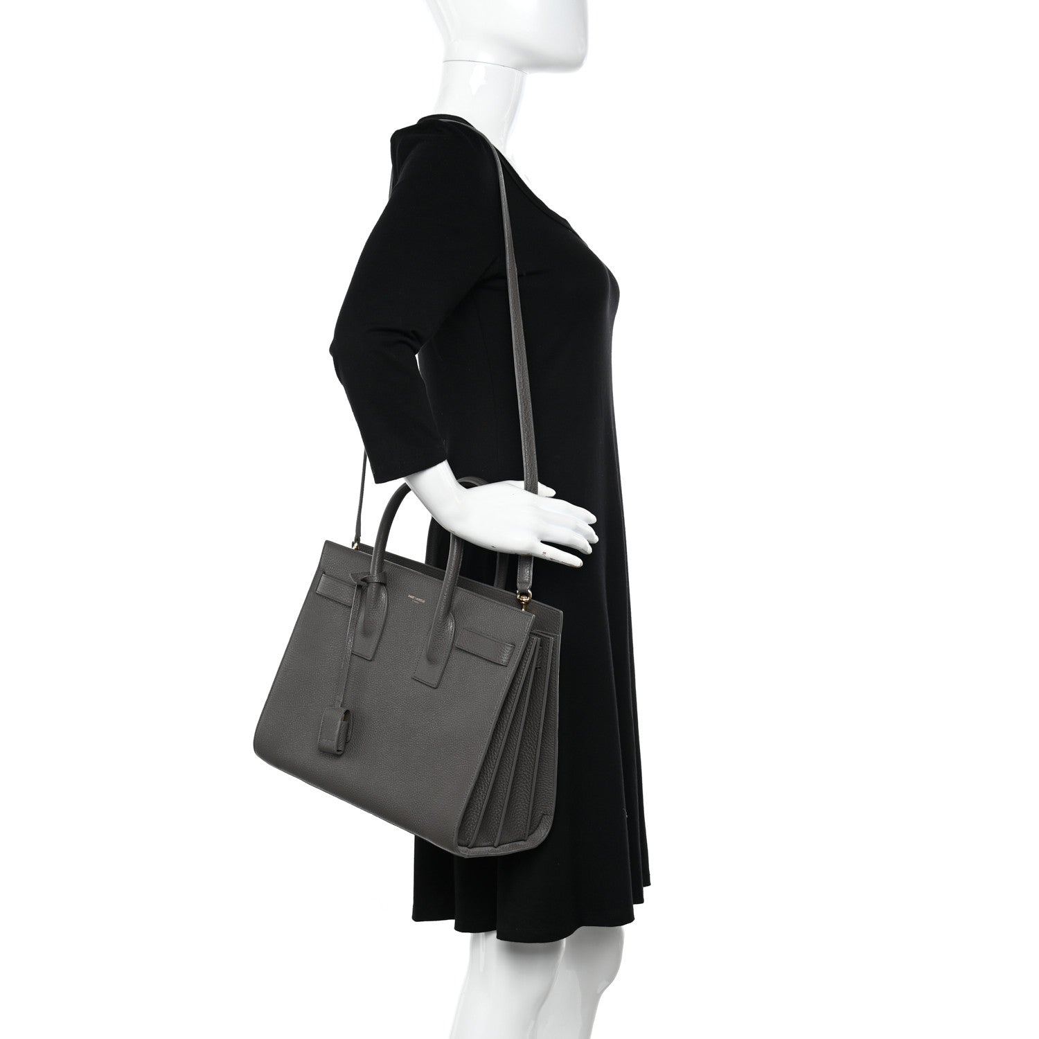 Saint Laurent Grained Calfskin Small Sac De Jour Charcoal 2 of 12