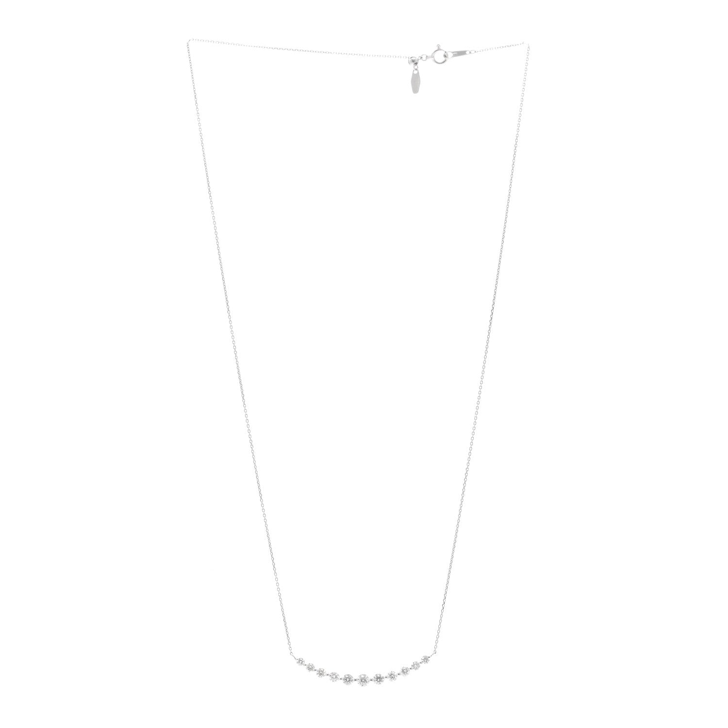 Parker & West by FASHIONPHILE 18K White Gold Diamond 1.00ctw Graduated Station Necklace 3 of 5