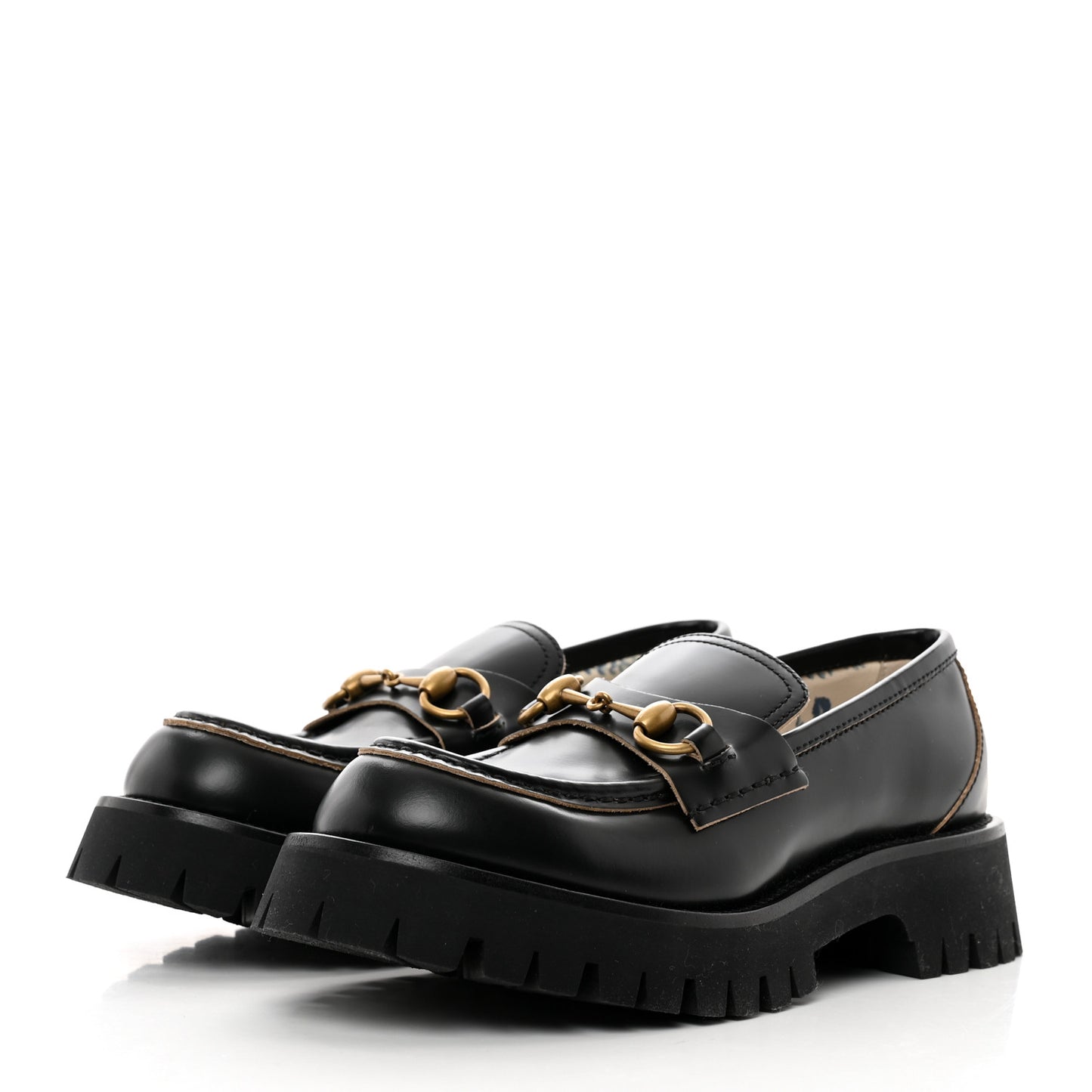Cordovan Lux Womens Harald Horsebit 25mm Platform Loafers 37 Black