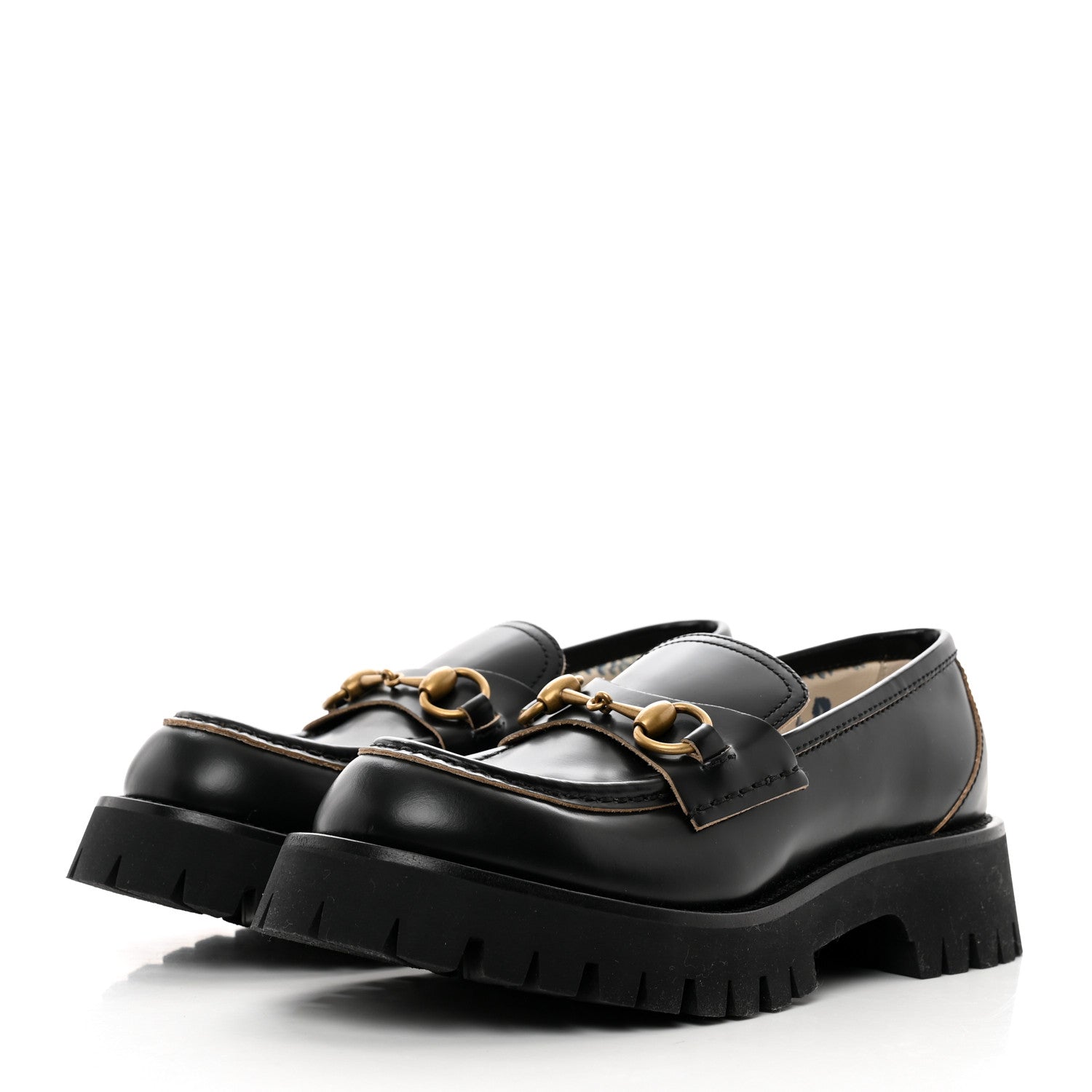 Gucci Cordovan Lux Womens Harald Horsebit 25mm Platform Loafers 37 Black 3 of 8