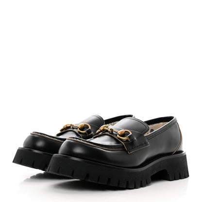 Gucci Cordovan Lux Womens Harald Horsebit 25mm Platform Loafers 37 Black 3 of 8