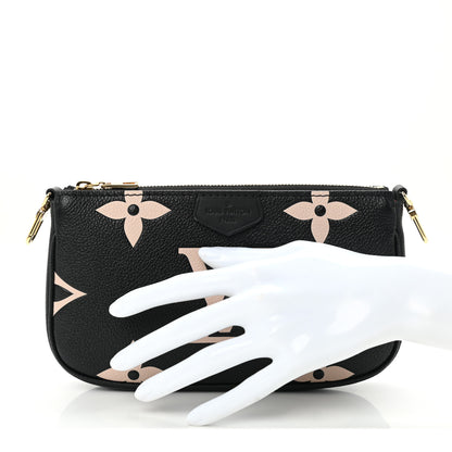 Louis Vuitton Empreinte Monogram Giant Multi Pochette Accessories Black Beige 2 of 8