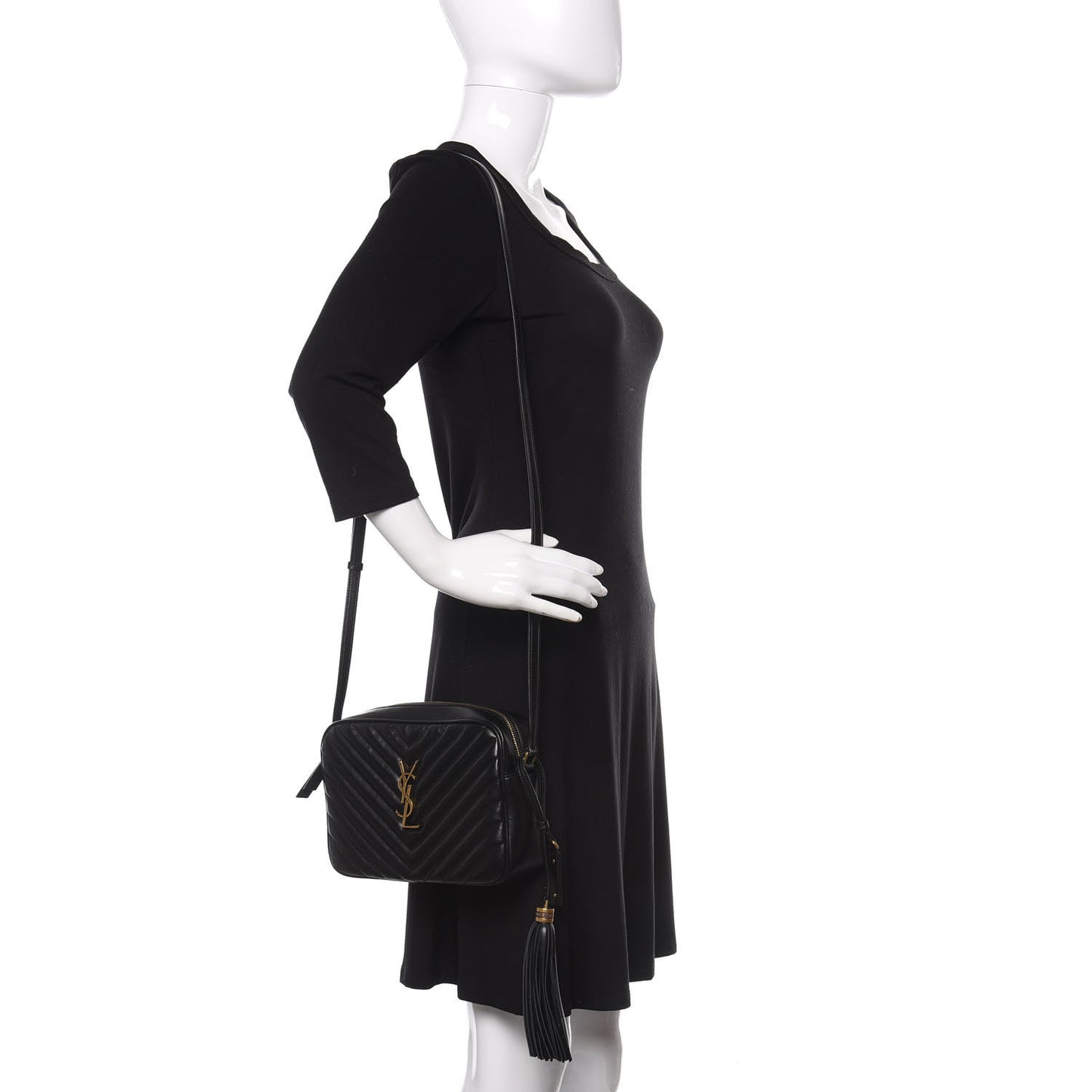 Calfskin Matelasse Monogram Lou Camera Bag Black