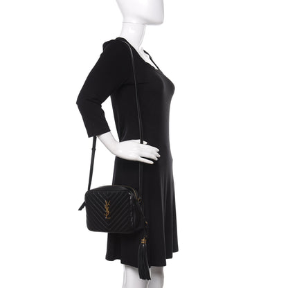 Saint Laurent Calfskin Matelasse Monogram Lou Camera Bag Black 2 of 10