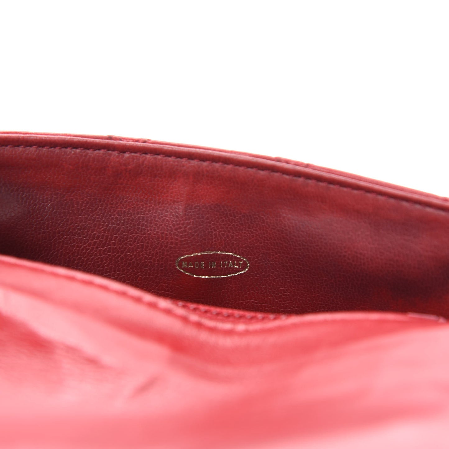 Calfskin Quilted Flap Waist Belt Bag Red