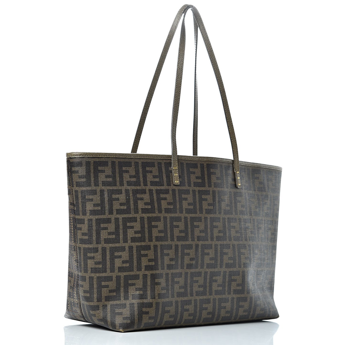 Zucca Lampo Studded Roll Tote Tobacco