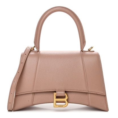 Balenciaga Grained Calfskin Small Hourglass Top Handle Bag Nude Beige 1 of 4