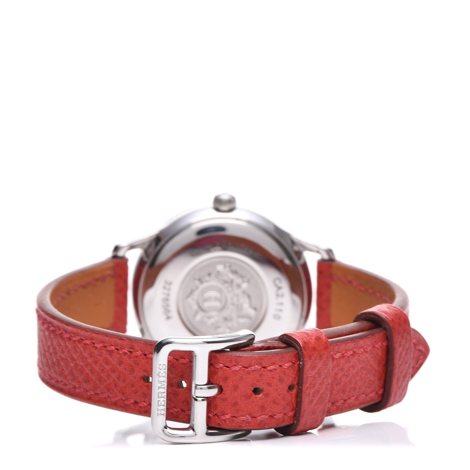 Hermes Stainless Steel Epsom 25mm Slim d'Quartz Watch Rouge Casaque 4 of 9