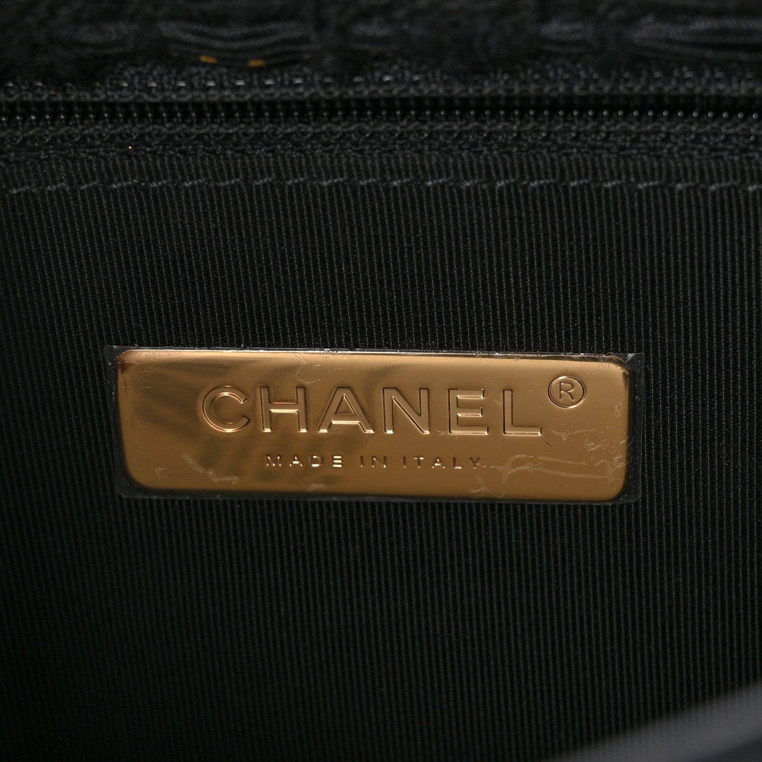 Chanel Tweed Quilted Medium Chanel 19 Flap Black Navy Gold 6 of 10