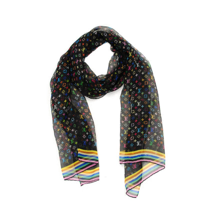 Louis Vuitton Silk Multicolor Scarf Black 1 of 7