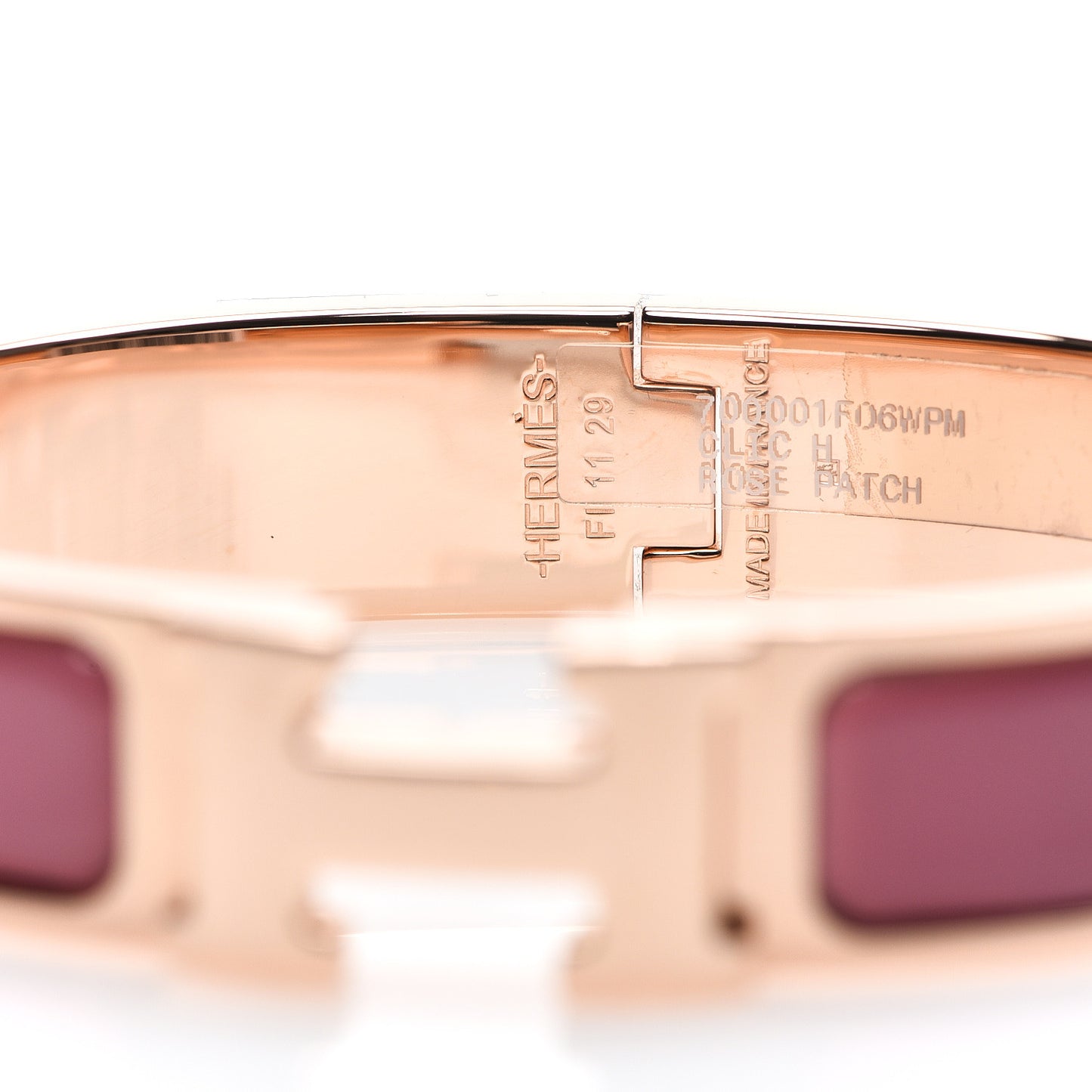 Enamel Narrow Clic Clac H Bracelet PM Rose Patch