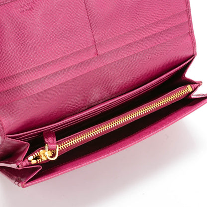 Prada Saffiano Metal Continental Flap Wallet Ametista 5 of 7