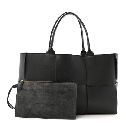 Bottega Veneta Grained Calfskin Maxi Intrecciato Arco Black 3 of 11