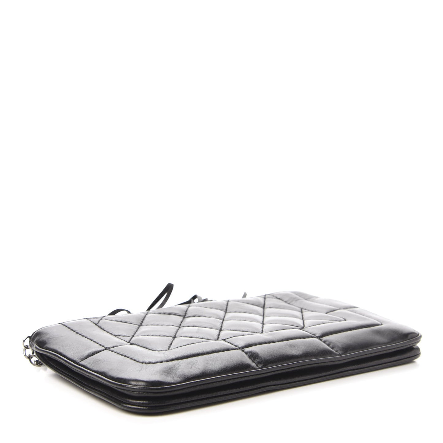 Lambskin Quilted CC Tassel Shoulder Bag Black