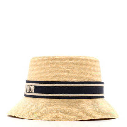 Christian Dior Straw Bucket Hat 57 Natural 4 of 11
