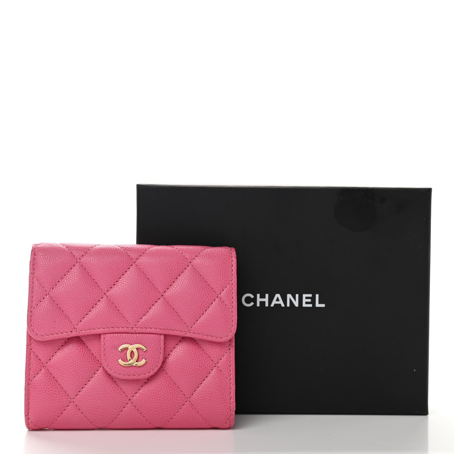 Chanel Caviar Quilted Compact Flap Wallet Pink 8 of 8