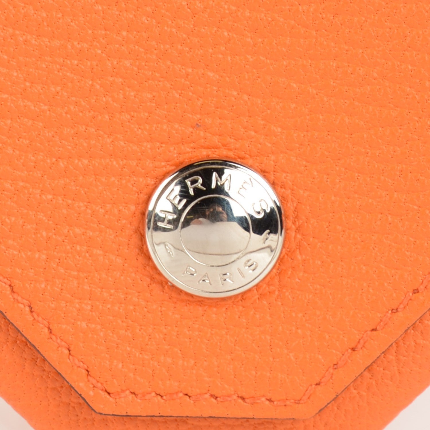 Hermes Chevre Mysore Le 24 Coin Purse Orange 6 of 10