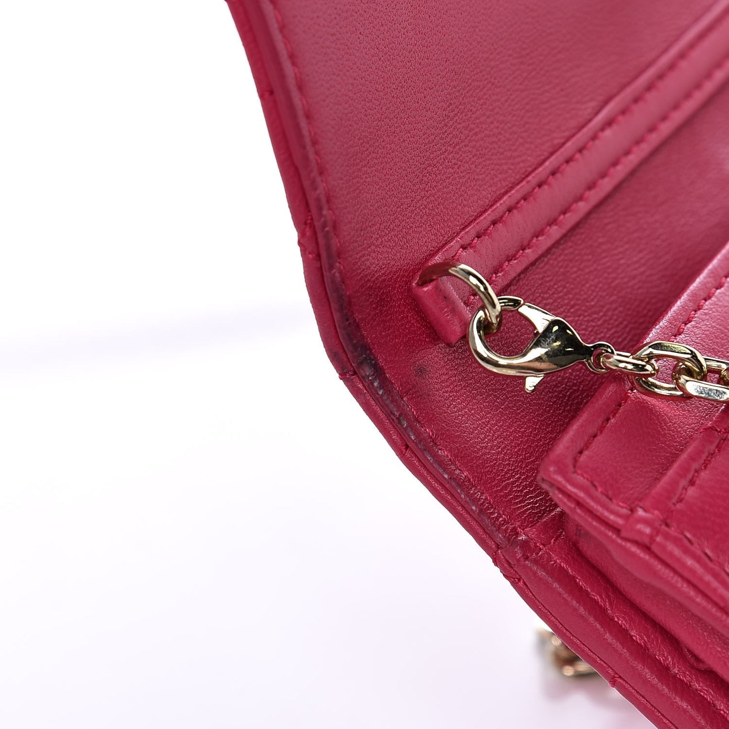 Lambskin Cannage Miss Dior Chain Wallet Fuchsia