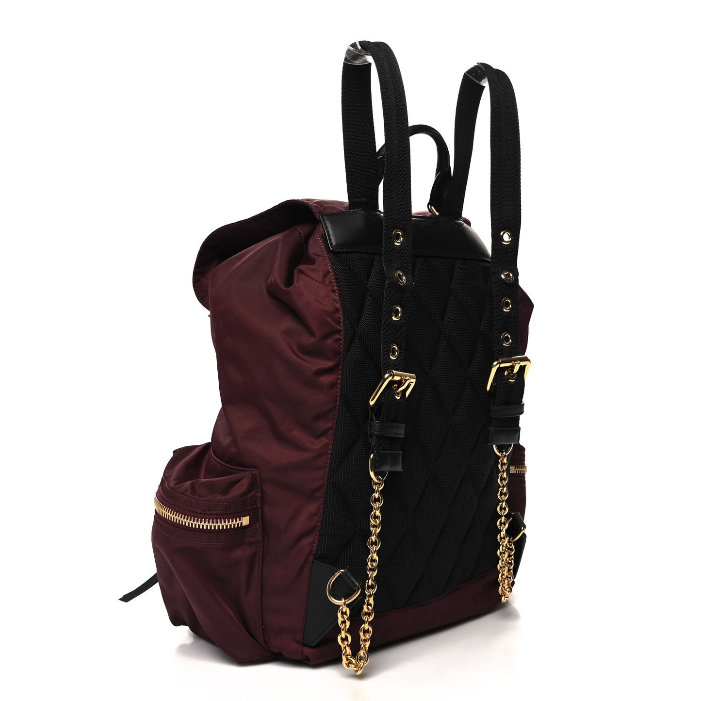 Nylon Large Rucksack Backpack Burgundy Red