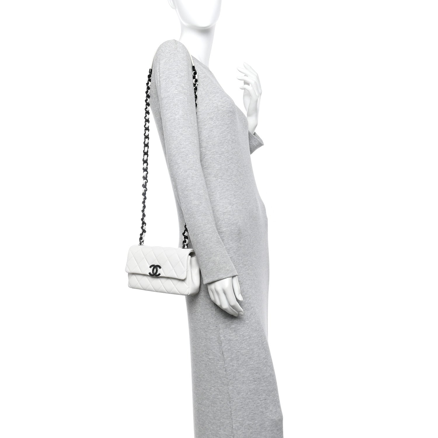 Chanel Caviar Quilted My Everything Small Flap White Black 3 of 10
