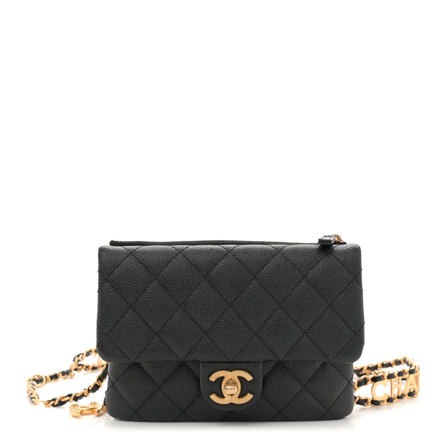 Chanel Shiny Caviar Pick Me Up Flap Belt Bag Black 1 of 11