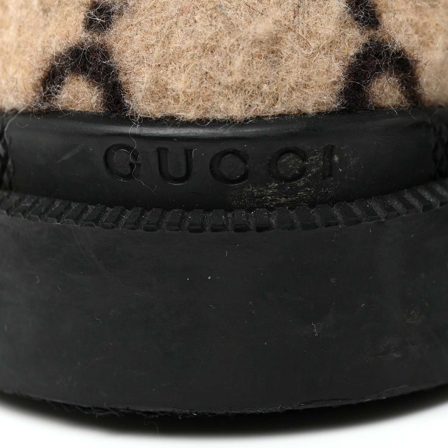Gucci Covered Wool GG Monogram Womens Lace Up Combat Ankle Boots 38 Beige Ebony Black 23 of 36