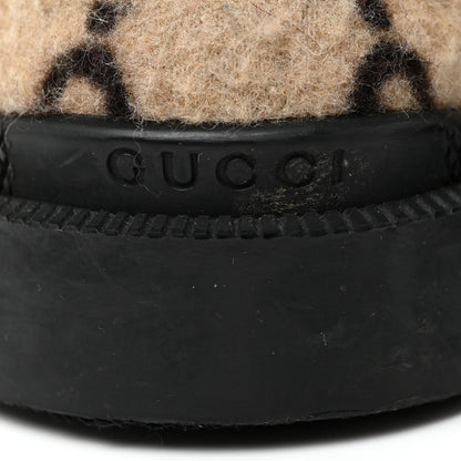Gucci Covered Wool GG Monogram Womens Lace Up Combat Ankle Boots 38 Beige Ebony Black 23 of 36