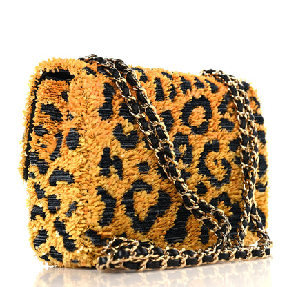 Chanel Sequin Mixed Fibers Leopard Print Mini Rectangular Flap Black Orange 6 of 21