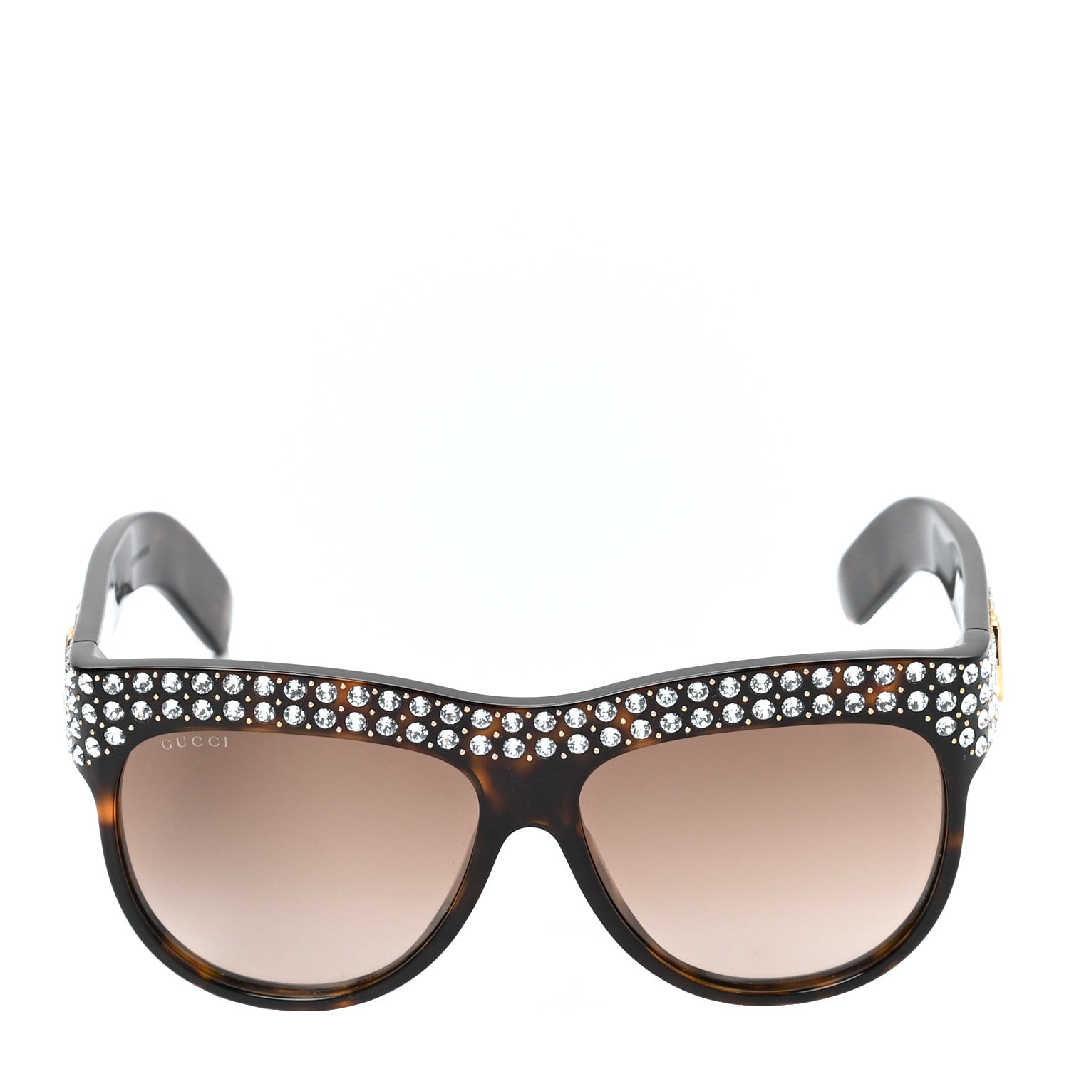 Gucci Acetate Crystal Sunglasses GG0147S Tortoise 2 of 9