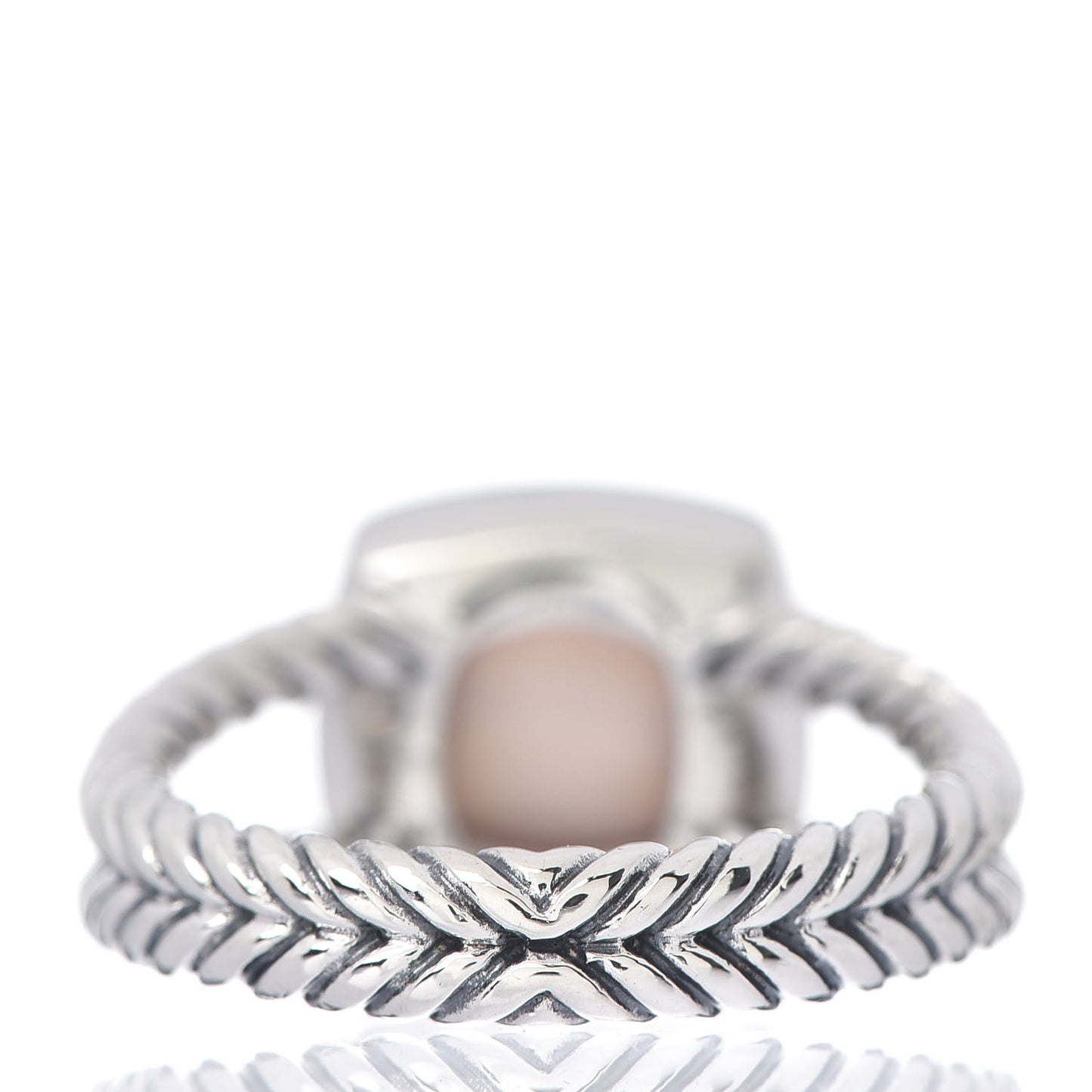 Sterling Silver Diamond Rose Quartz 7mm Petite Albion Ring 52 6