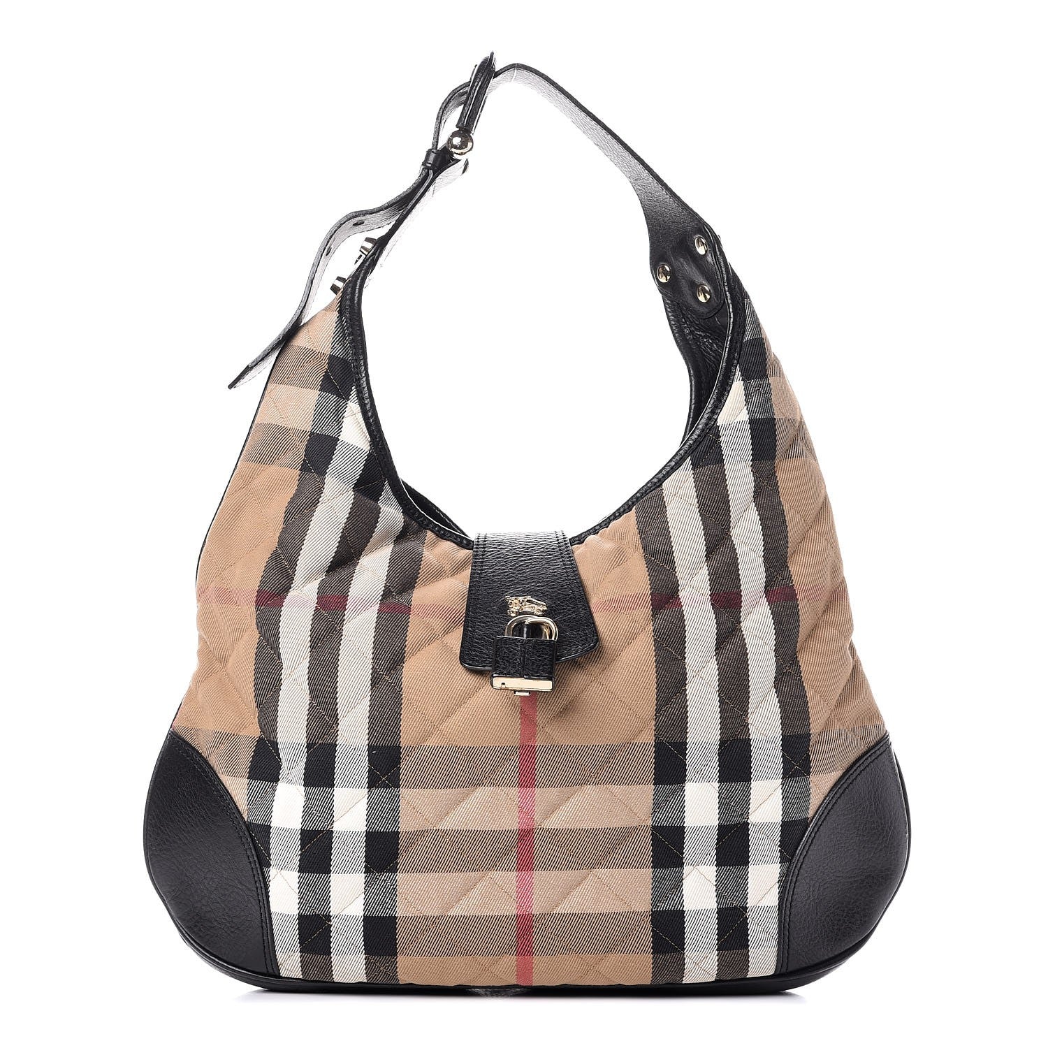 Burberry House Check Quilted Brook Hobo 1 of 8