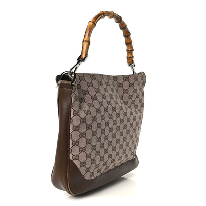 Gucci Monogram Bamboo Top Handle Bag Brown Pink 3 of 13