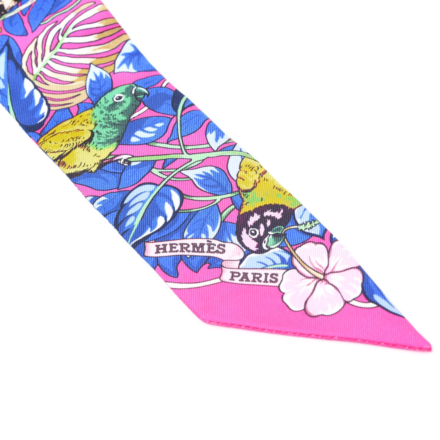 Hermes Silk Jungle Love Love Twilly Rose Vif Bleu Roy 3 of 4