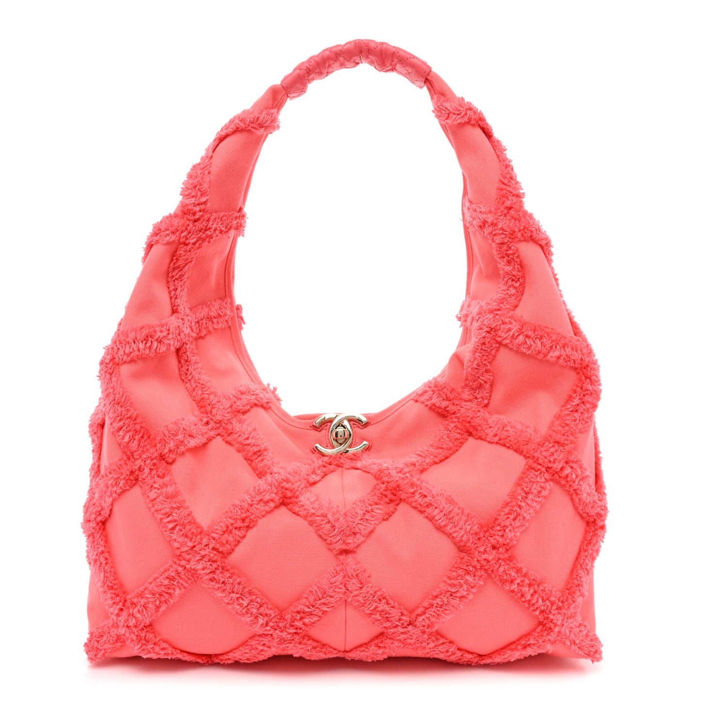 Cotton Canvas Large CC Embrace Hobo Coral