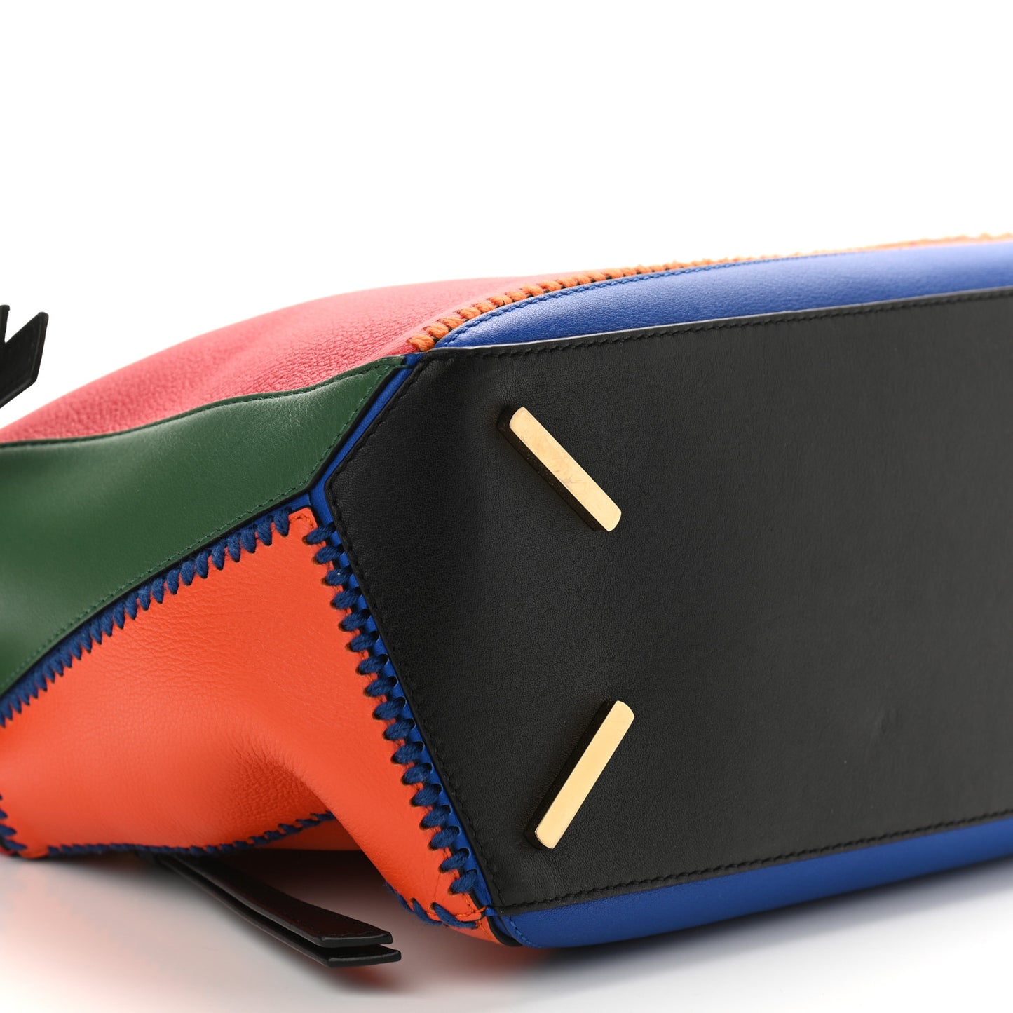 Calfskin Medium Patchwork Puzzle Bag Multicolor