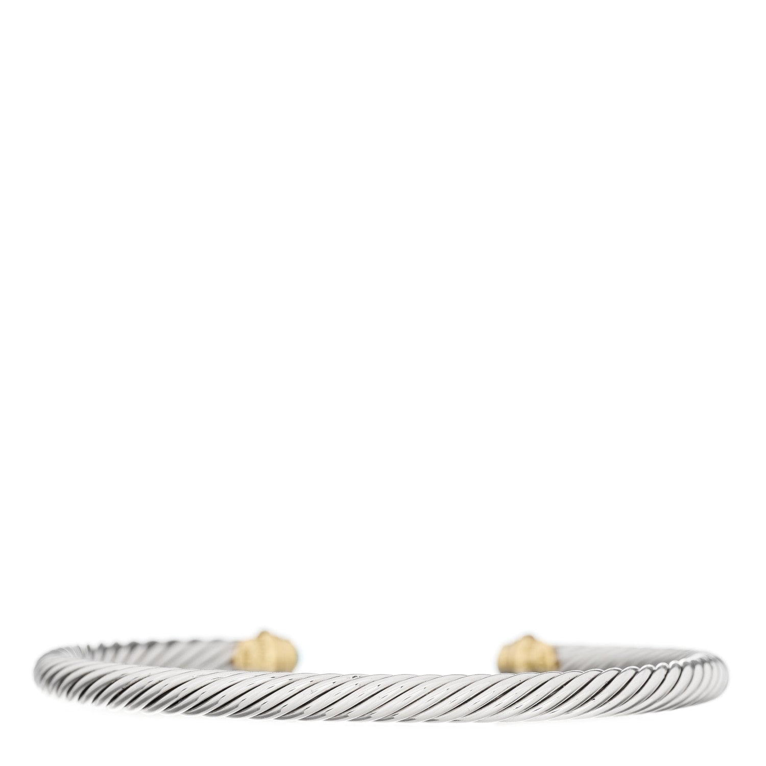 David Yurman Sterling Silver 18K Yellow Gold Turquoise 4mm Cable Kids Birthstone Bracelet 2 of 3