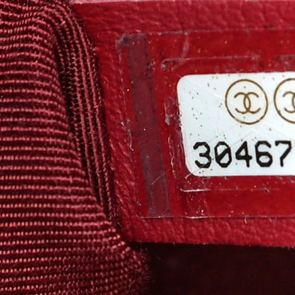 Chanel Calfskin Quilted Crystal Pearls Fold Over Shopping Tote Burgundy 8 of 14