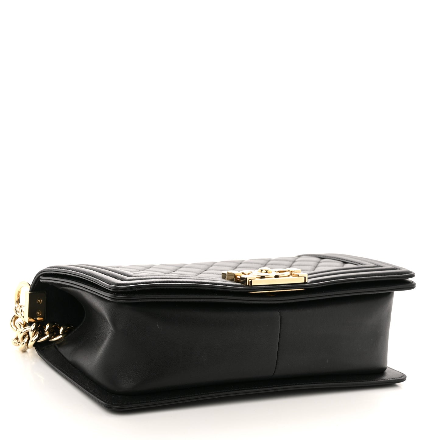Calfskin Quilted Medium Boy Flap Black