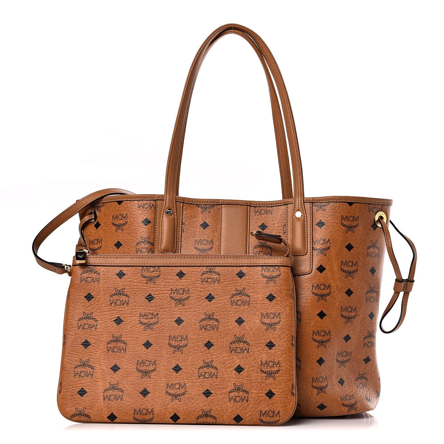 Visetos Medium Liz Reversible Shopper Tote Cognac