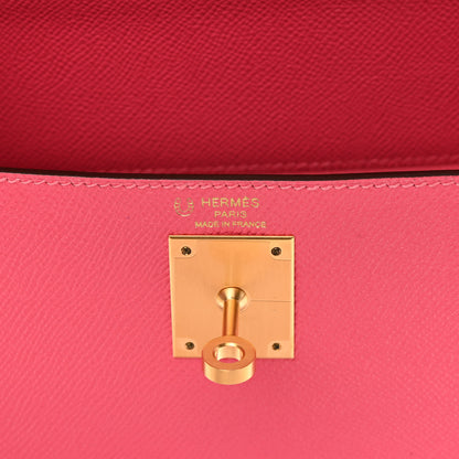 Hermes Epsom Horseshoe Kelly Sellier 28 Rose Azalee Gris Mouette 6 of 14