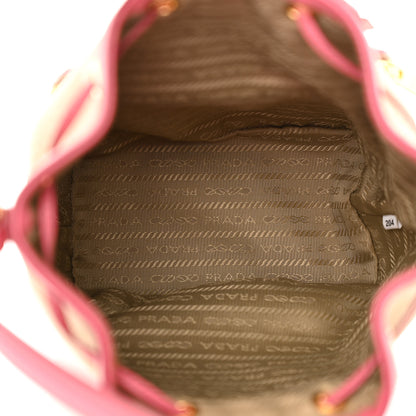 Prada Jacquard Logo Mini Bucket Crossbody Bag Corda Peonia 5 of 13