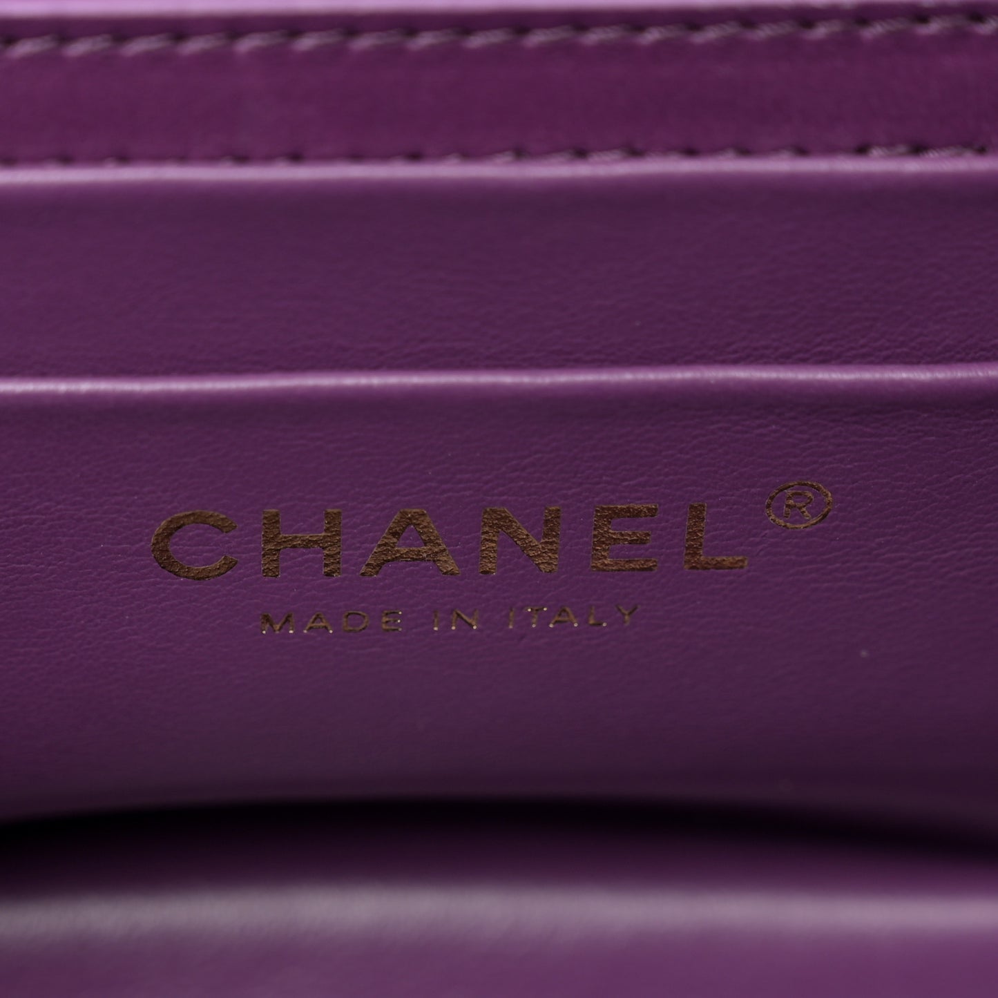 Shearling Lambskin Quilted Small Vanity Case Purple