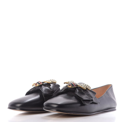 Gucci Calfskin Bow Ballet Flats 36 Black 2 of 11